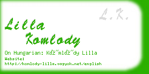 lilla komlody business card